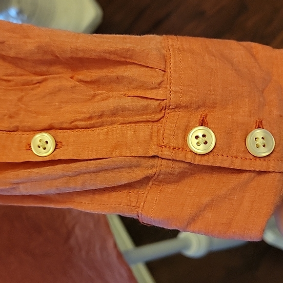 J. Crew The Perfect Shirt salmon 100% cotton long sleeve button front Med EUC … - Picture 4 of 6